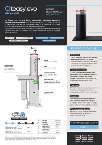 CITEASY EVO Borne escamotable mécanique
