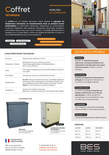 COFFRET DE COMMANDE Mobilier de contrôle d'accès