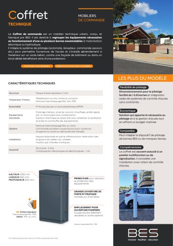 COFFRET DE COMMANDE Mobilier de contr&ocirc;le d'acc&egrave;s