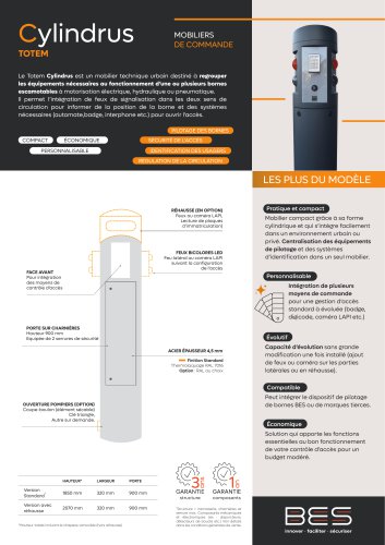 CYLINDRUS Totem de contr&ocirc;le d'acc&egrave;s