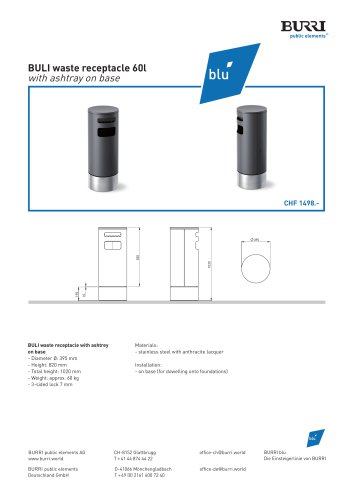 BULI waste receptacle 60l