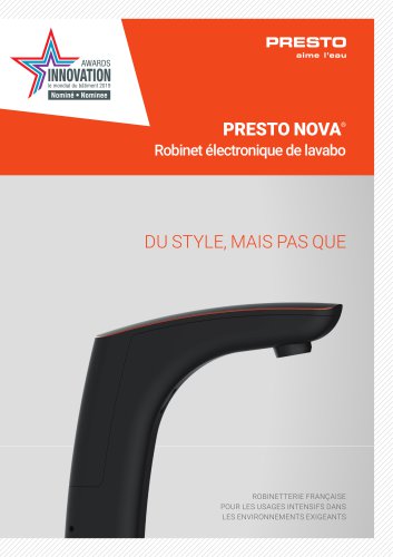 PRESTO NOVA® - nouveau robinet électronique