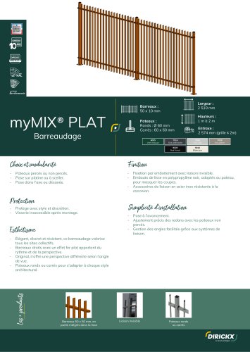 FICHE PRODUIT BARREAUDAGES MYMIX PLAT