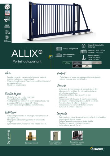 Fiche produit PORTAIL AUTOPORTANT ALLIX