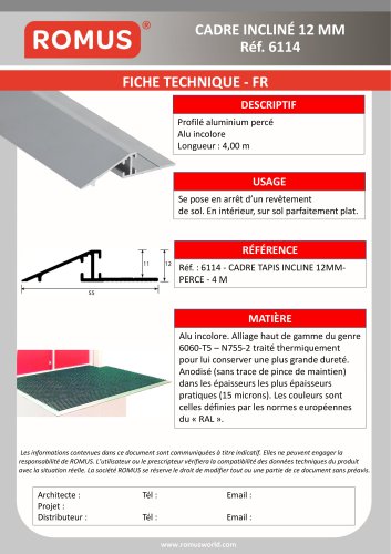 Cadre incliné "CTI-12" mm