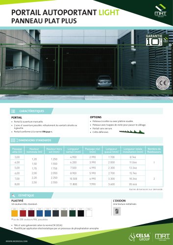 Portail autoportant Light - Panneau plat plus