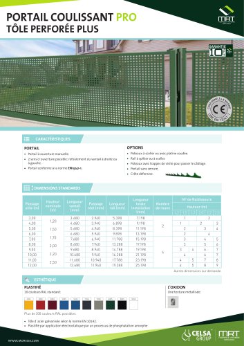 Portail coulissant Pro -Tôle Perforée Plus