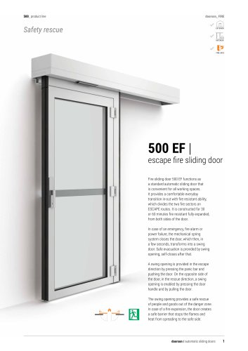 500 EF | escape fire sliding door