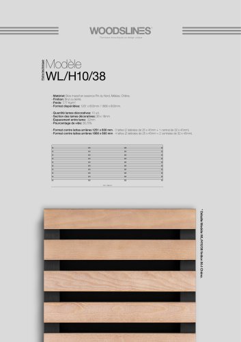 Fiche Technique Woodslines WL/H10/38