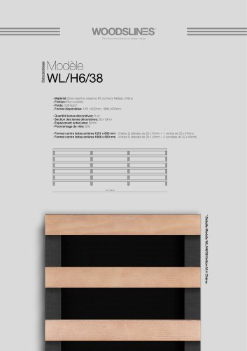 Fiche Technique Woodslines WL/H6/38