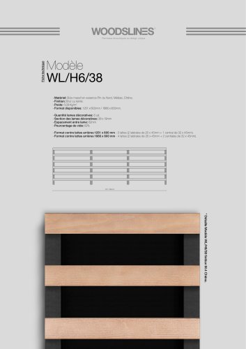 Fiche Technique Woodslines WL/H6/38