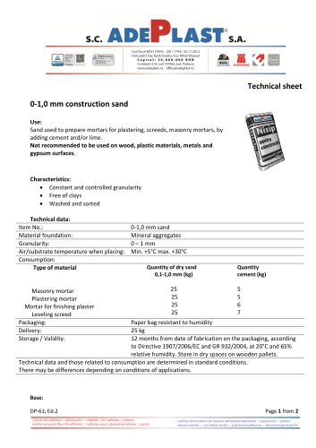 0-1,0 mm construction sand