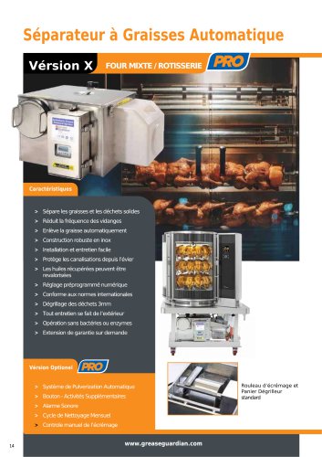 Combi Guardian - séparateurs à graisses automatique pour fours mixtes ou rôtisseries