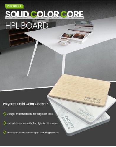 Polybett Solid Color Core HPL Board