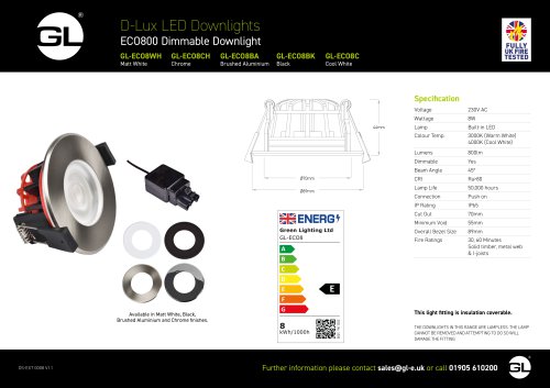 ECO800 Dimmable Downlight