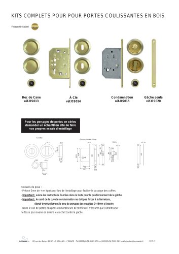 KITS COMPLETS POUR PORTES COULISSANTES EN BOIS