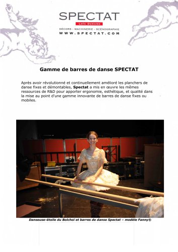 Brochure Barres De Danse SPECTAT