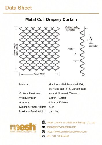 Metal coil drapery