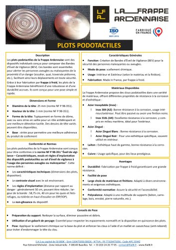 Fiche Produits Plots Podotactiles