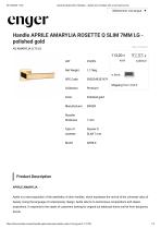 Handle APRILE AMARYLIA ROSETTE Q SLIM 7MM LG - polished gold