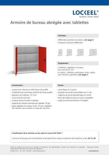 Armoire de bureau abrégée avec tablettes