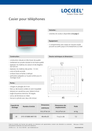 Casier pour téléphones