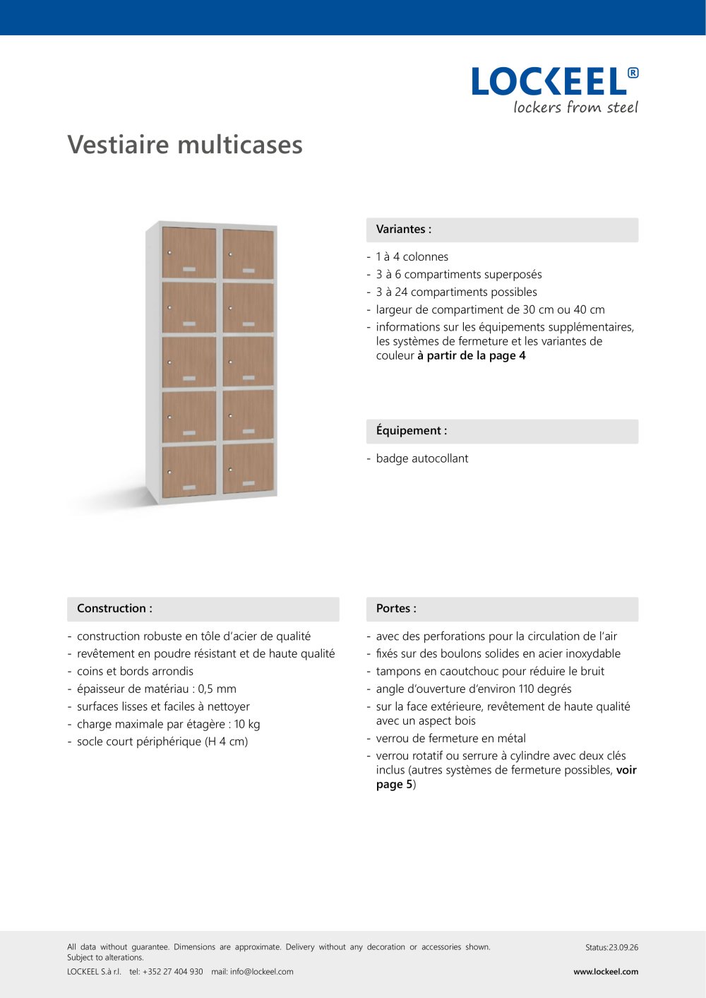 Vestiaire multicases - Lockeel