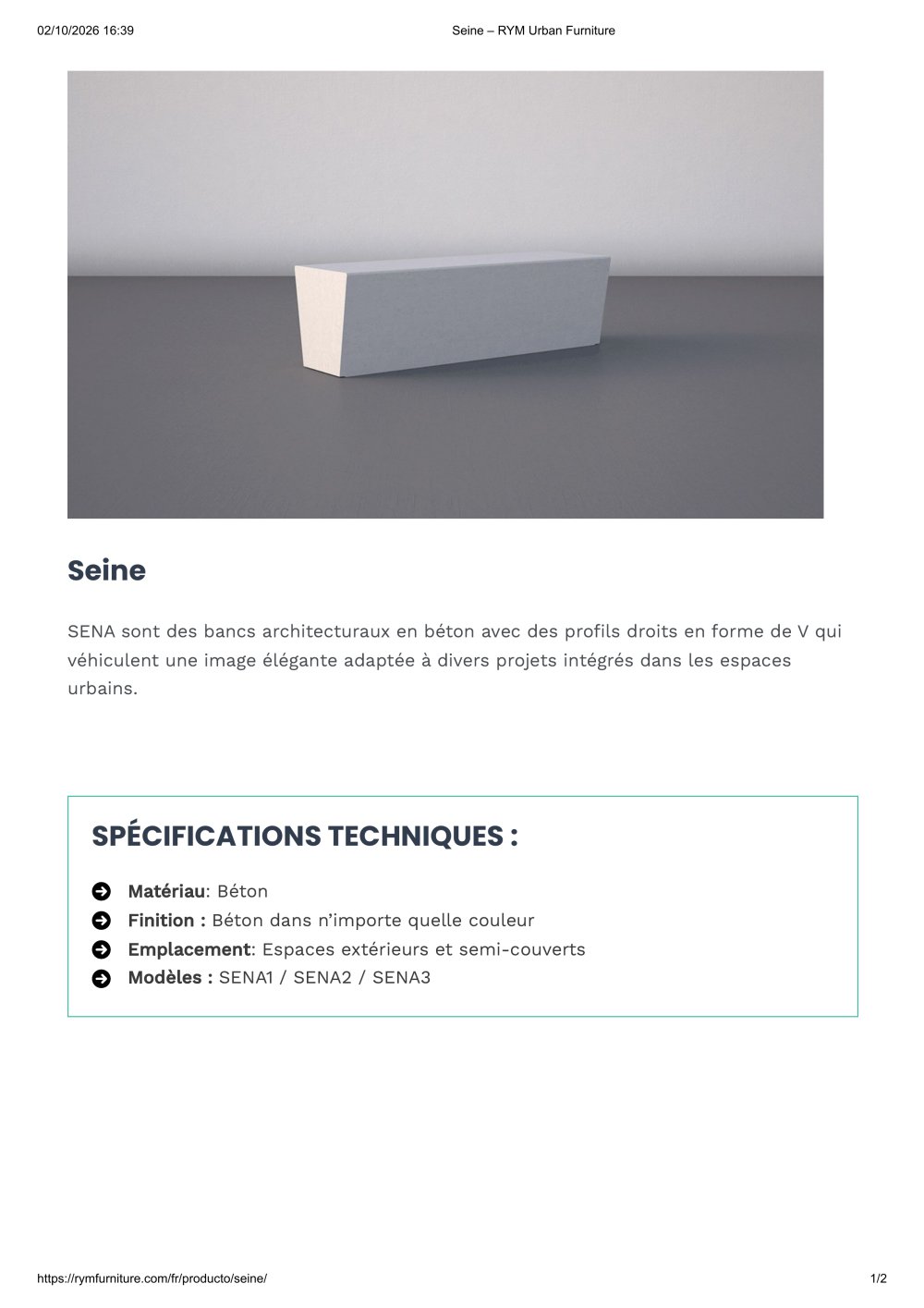 Seine - RYM URBAN FURNITURE, S.L.