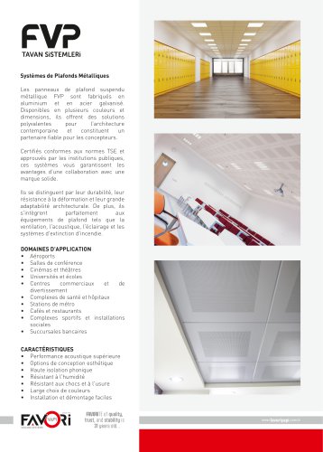 Plafonds m&eacute;talliques