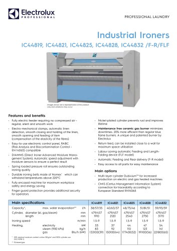 Industrial Ironers IC44819, IC44821, IC44825, IC44828, IC44832 /F-R/FLF