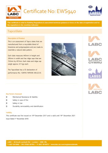 LABC Registered Details Certificate