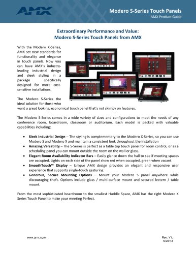 Modero S-Series Touch Panels