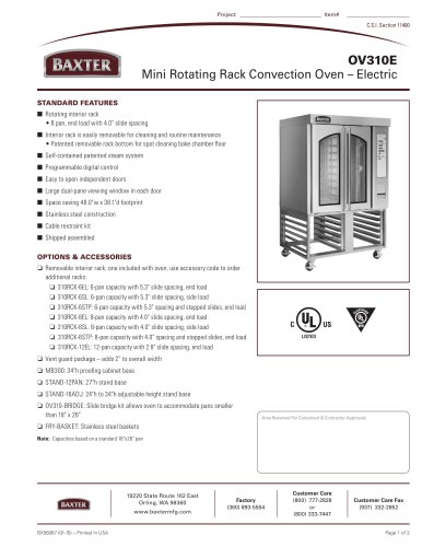 OV310E Mini Rotating Rack Convection Oven ? Electric