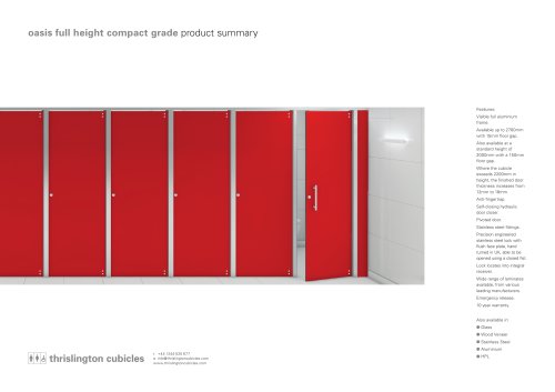 Oasis Full Height CGL Product Summary