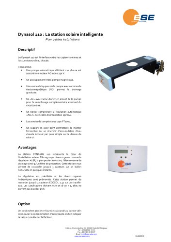 La Station solaire Dynasol 110 ( jusque 3 capteurs)