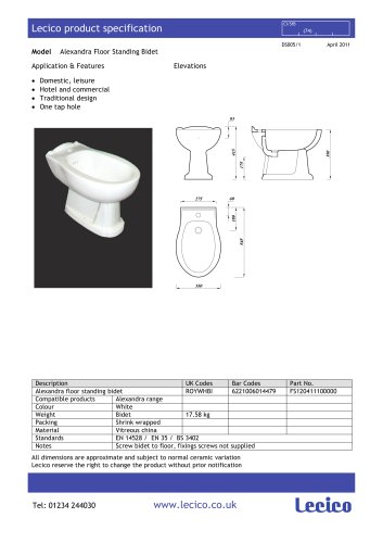 Floor Standing Bidet