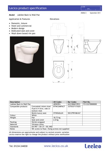 Jubilee Back to Wall Pan