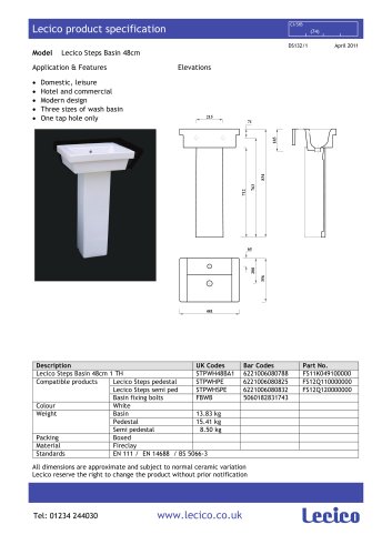 Lecico Steps Basin 48cm