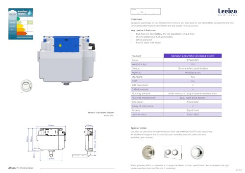 Lever operated concealed cistern