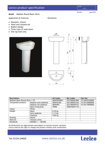 Madison Round Basin 45cm