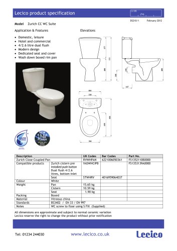 Zurich Close Coupled WC Suite