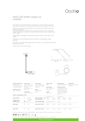 Sento LED soffitto singolo up