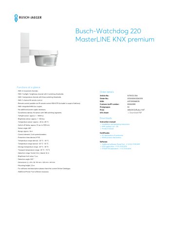 Busch-Watchdog 220 MasterLINE KNX premium ALPINE WHITE