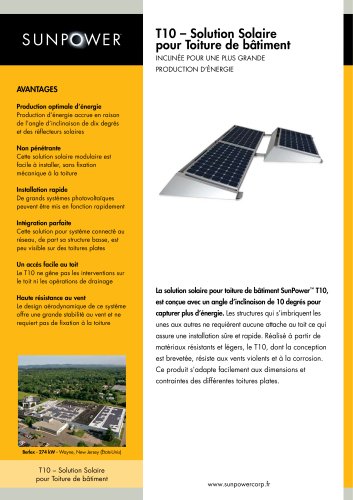 T 10 SOLUTION SOLAIRE POUR TOITURE