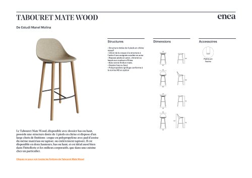 TABOURET MATE WOOD