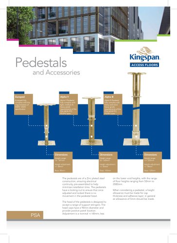 Pedestals and Accesories Datasheet