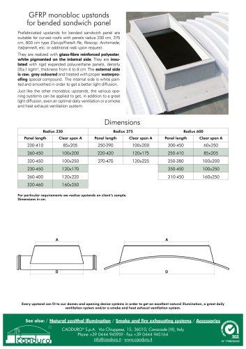 GFPR monobloc upstands for bended sandwich panel