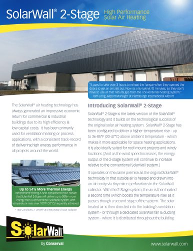 SolarWall 2-stage High Performance Solar Air Heating