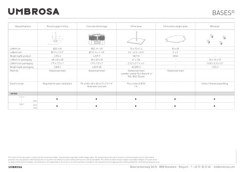 Product sheet Bases