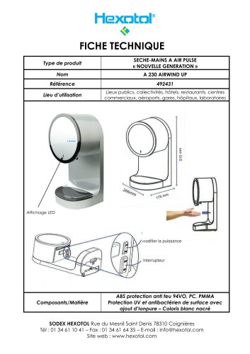 A230 AirWind Up hand dryer